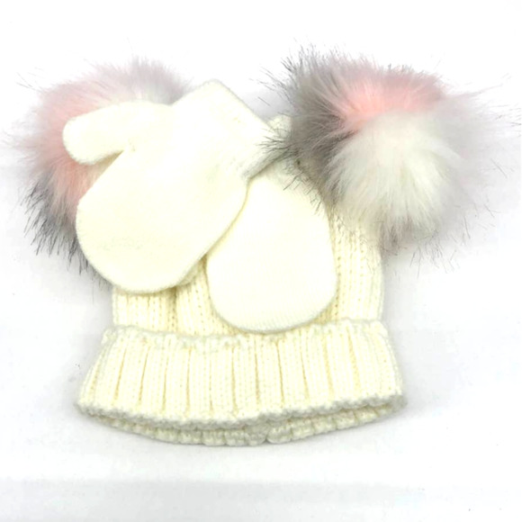 5/$25 Toddler Curls & Pearls Couture Toddler Winter Hat Beanie and Mitten Set - Picture 1 of 5